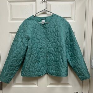 J Crew Factory Women's Green Quilted Jacket Medium